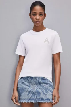 Bawełniany T-shirt z krótkim rękawem i naszywką Fly