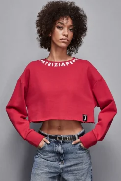 Bluza z niewykończonym brzegiem z logo