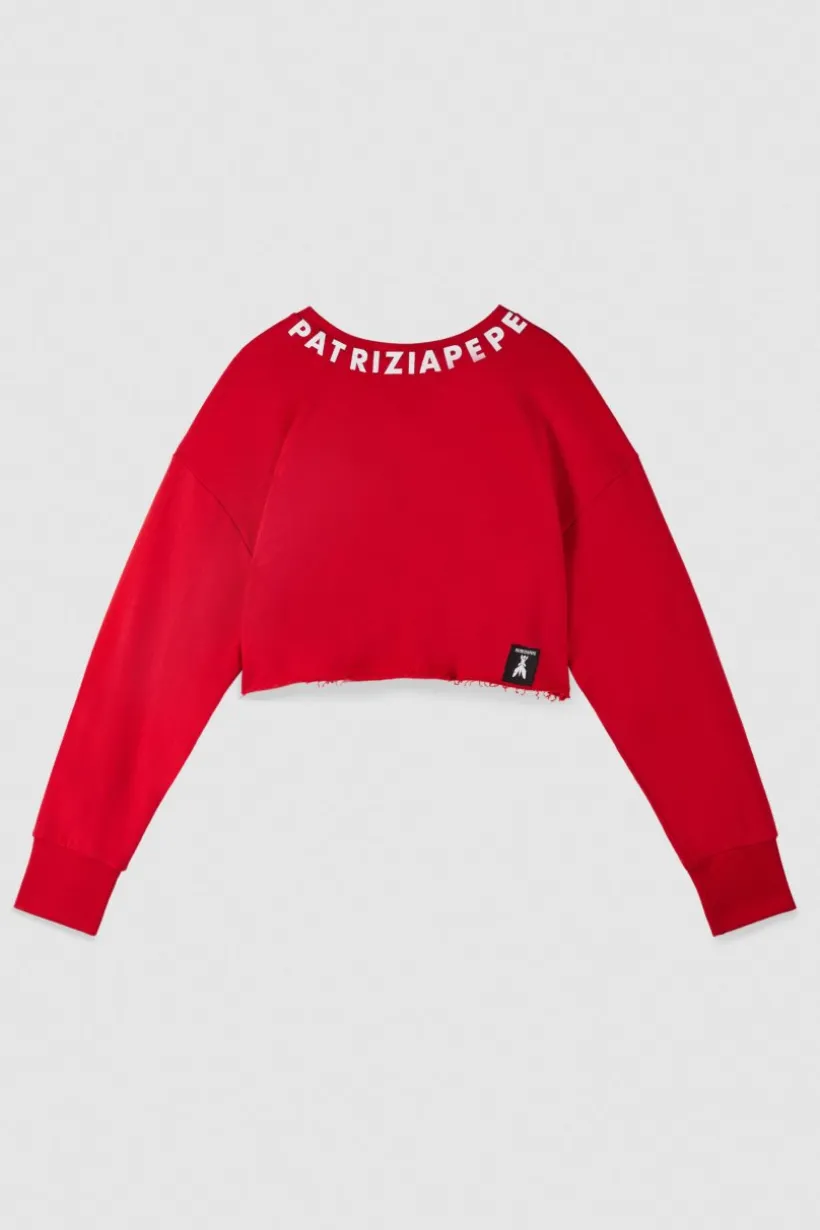 Bluza z niewykończonym brzegiem z logo