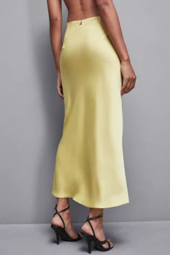 Błyszcząca satynowa spódnica mid-skirt
