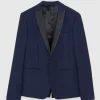 Chaqueta clásica slim fit en lana fría bielástica