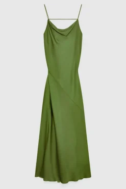 Długa sukienka o kroju syreny z satyny wiskozowej