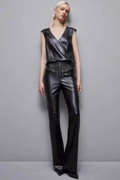 Glam rockowy top z zamkiem błyskawicznym