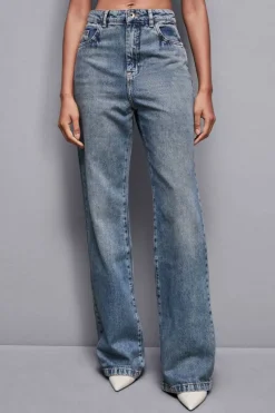Jeansy z wysokim stanem straight fit