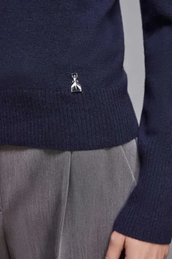 Kaszmirowy sweter z dekoltem w szpic