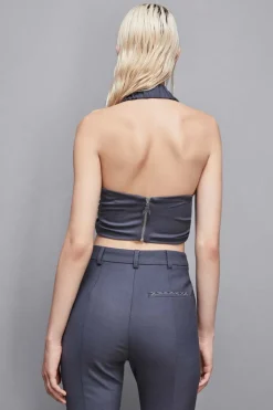 Kopertowy top z wełny Essential