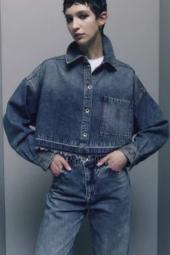 Koszula z długim rękawem z niebieskiego denimu