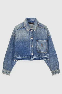 Koszula z długim rękawem z niebieskiego denimu