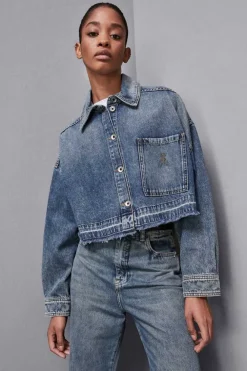 Koszula z długim rękawem z niebieskiego denimu