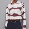 Koszulka polo cropped z długim rękawem