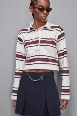 Koszulka polo cropped z długim rękawem