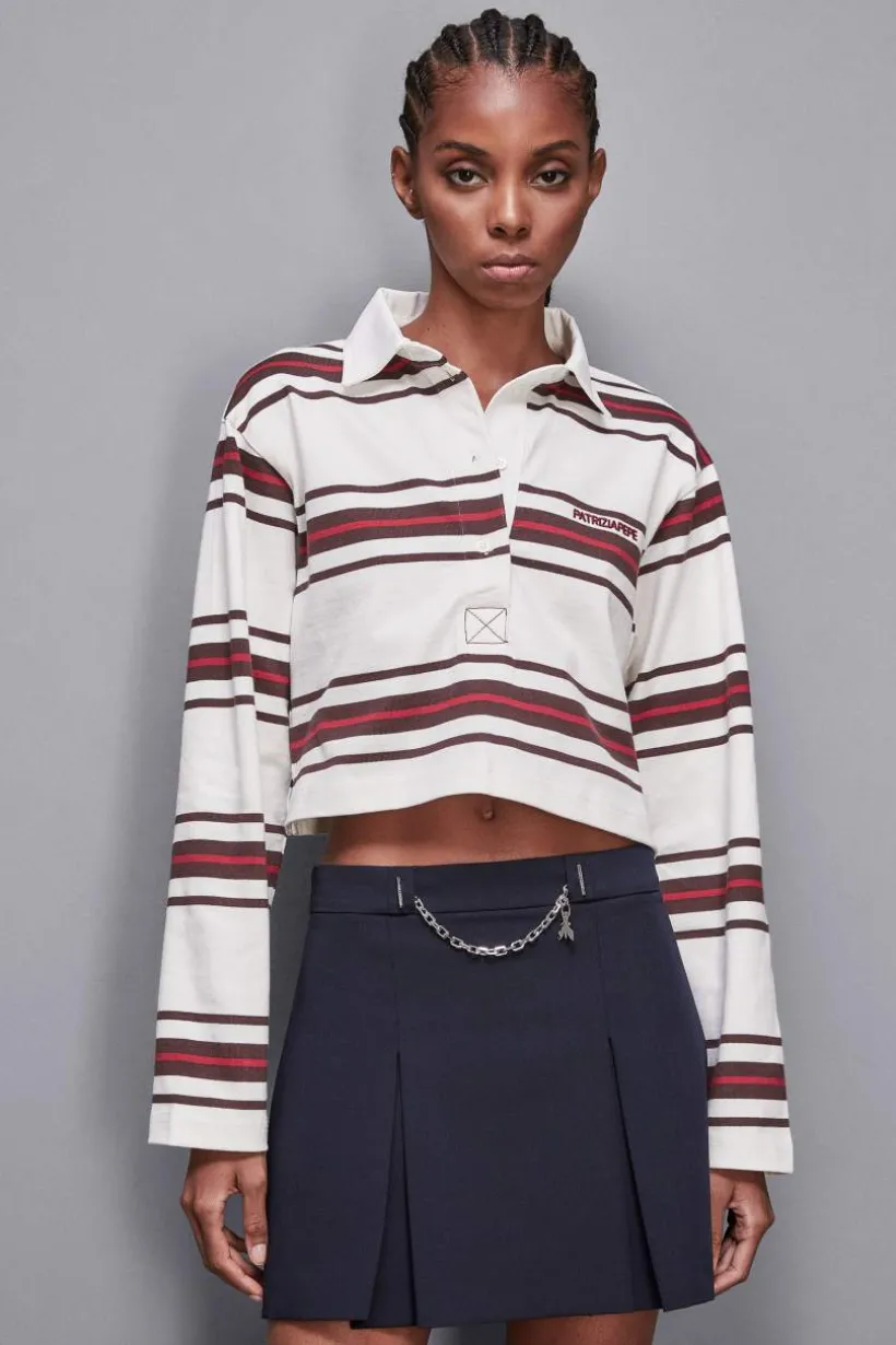 Koszulka polo cropped z długim rękawem