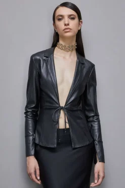 Marynarka koszulowa overshirt z imitacji skóry