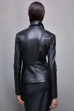 Marynarka koszulowa overshirt z imitacji skóry