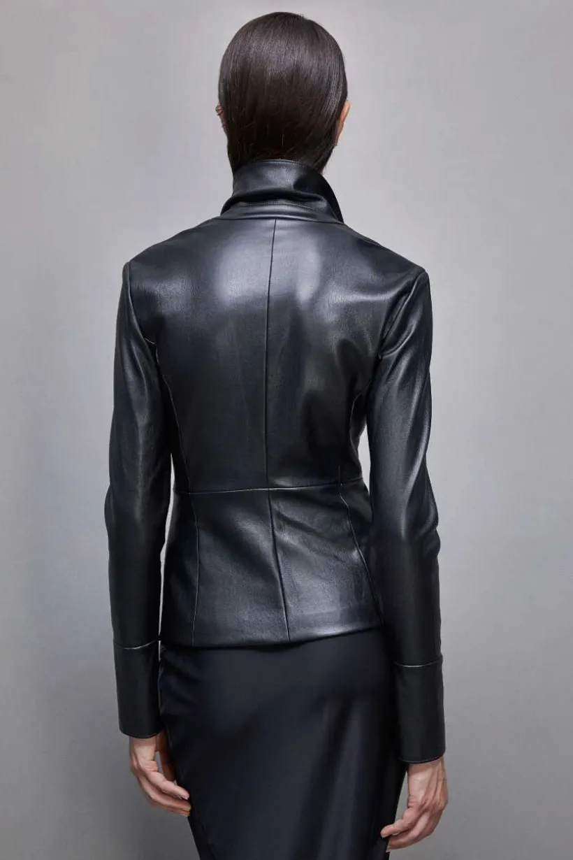 Marynarka koszulowa overshirt z imitacji skóry