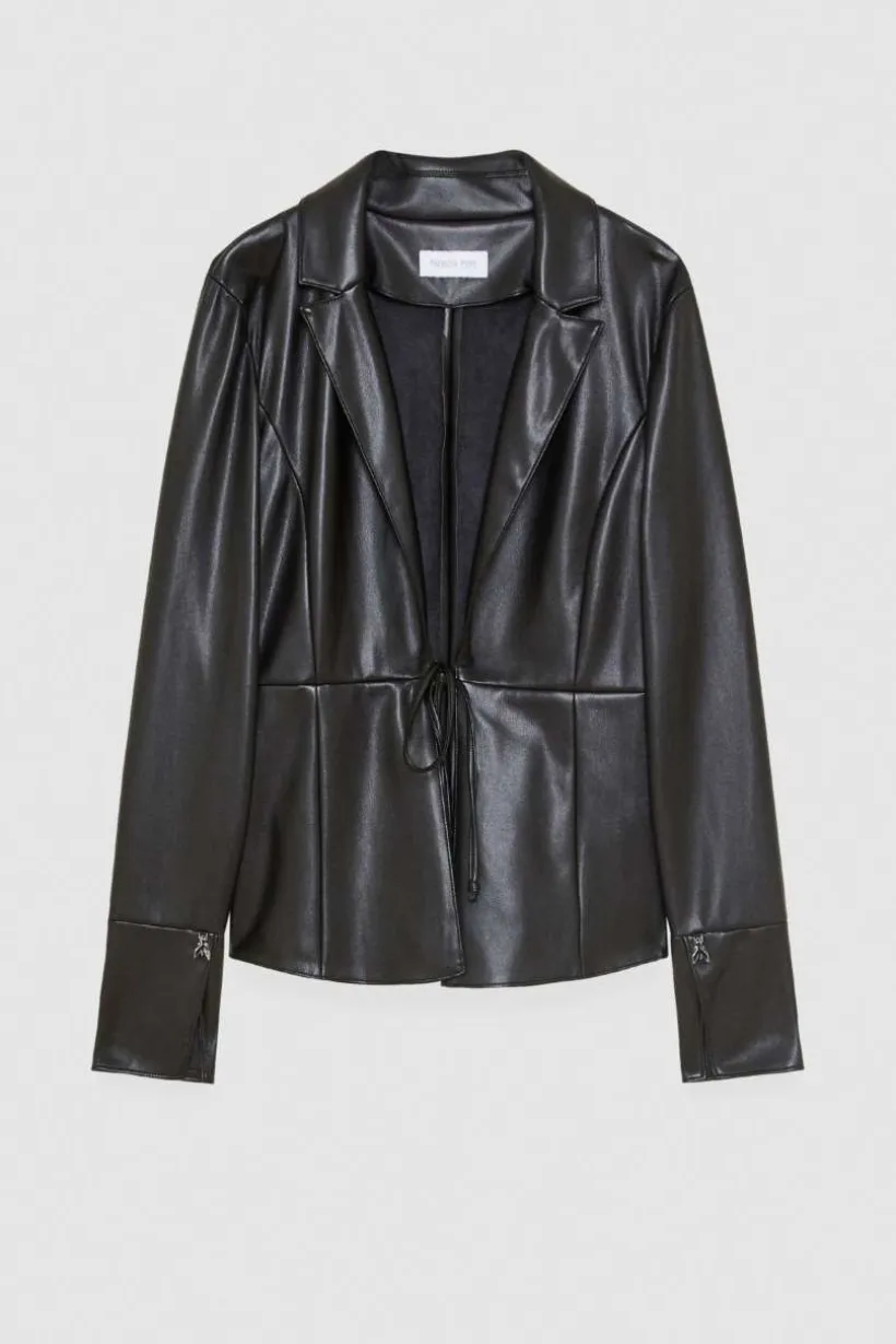 Marynarka koszulowa overshirt z imitacji skóry