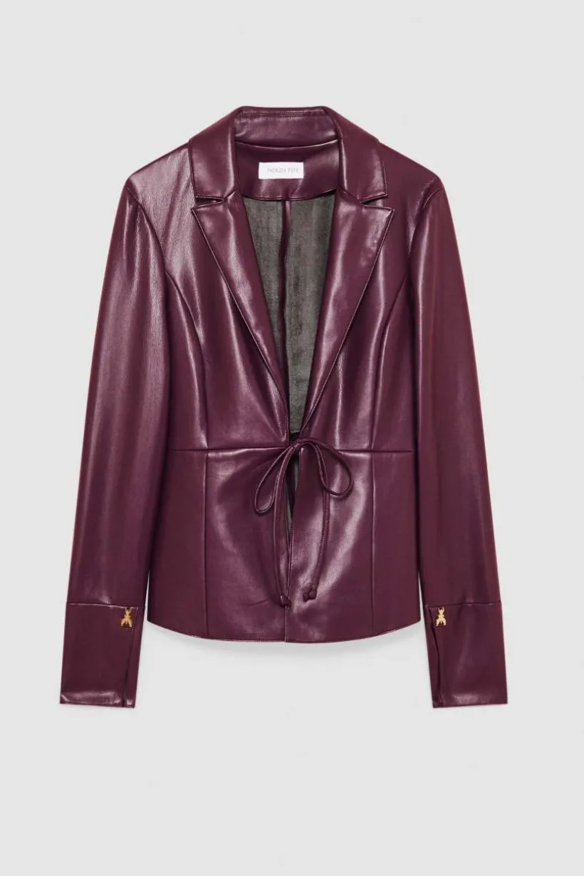 Marynarka koszulowa overshirt z imitacji skóry