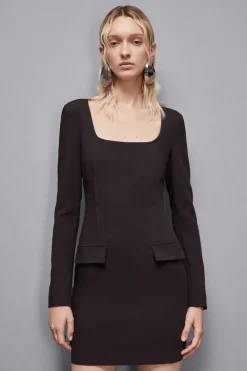 Mini sukienka slim fit z diagonalu