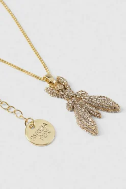 Naszyjnik z mosiądzu i szkła z kryształkami
