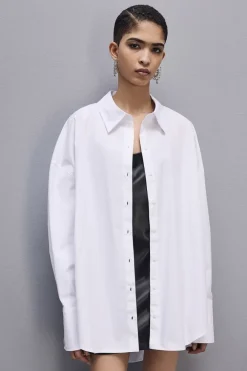 Oversize'owa koszula z bawełny Essential