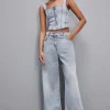 Oversize’owe jeansy z niskim stanem