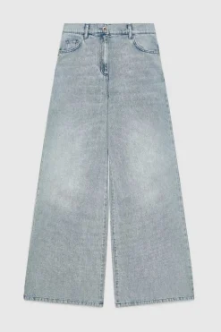 Oversize’owe jeansy z niskim stanem