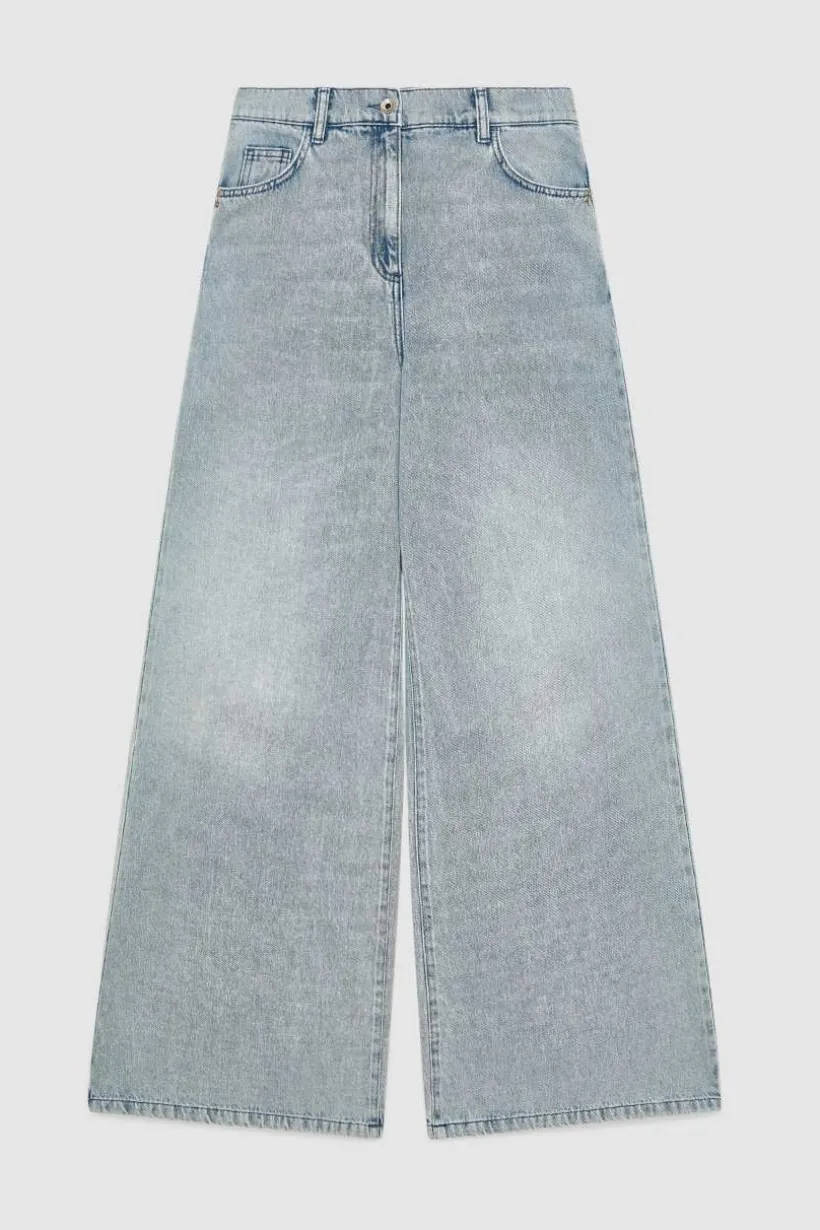 Oversize’owe jeansy z niskim stanem