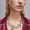 Płaski naszyjnik w kolorze złotym