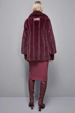 Płaszcz midi z tkaniny syntetycznej