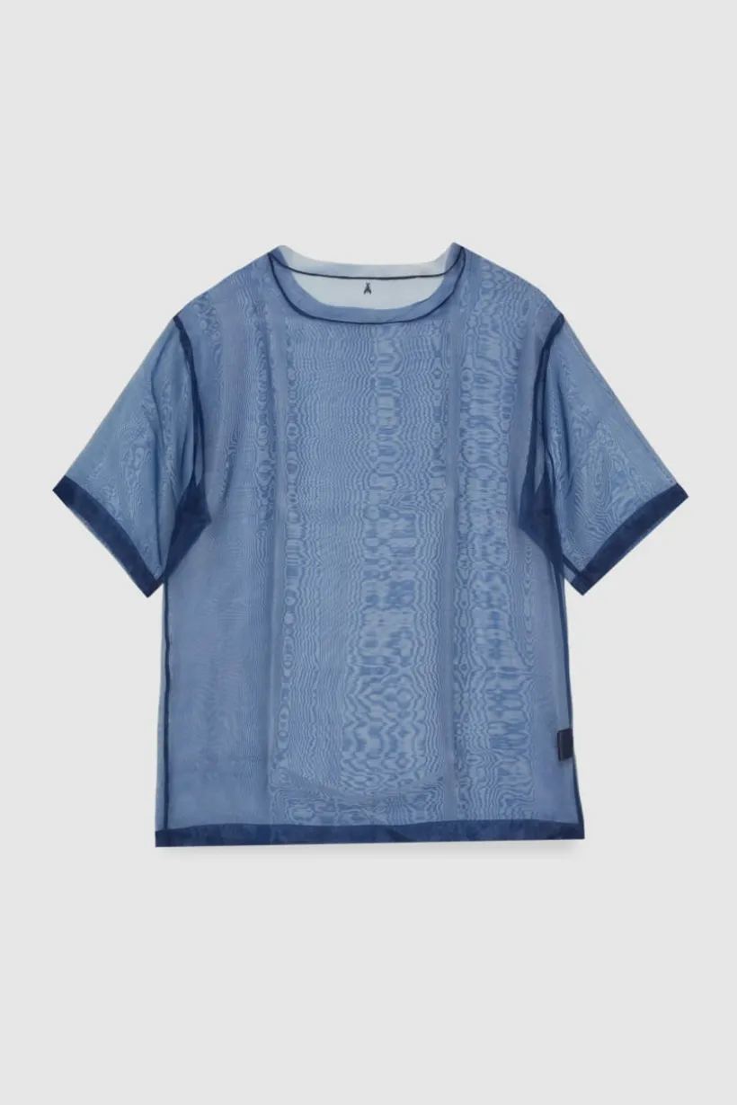 Pudełkowy T-shirt z krótkim rękawem i surowym wykończeniem
