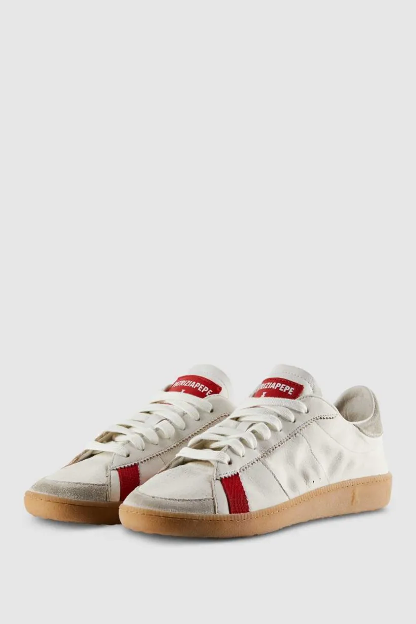 SKIN Sneakers ze skóry nappa z napisem