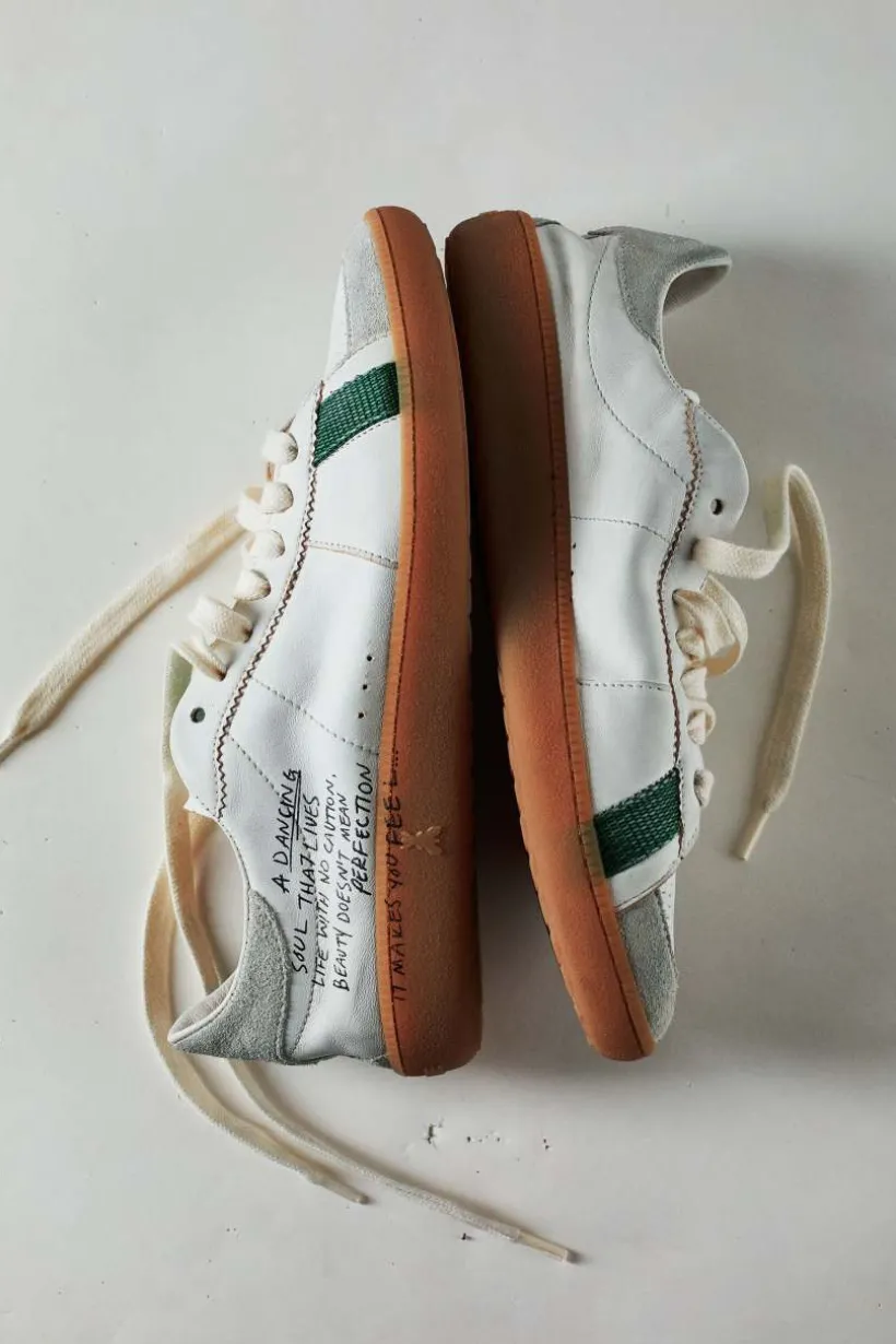 SKIN Sneakers ze skóry nappa z napisem