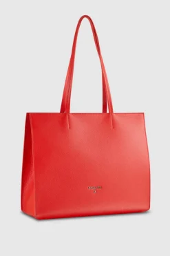 Skórzana torba typu shopper z suwakiem