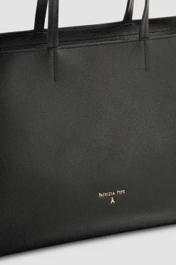 Skórzana torba typu shopper z suwakiem