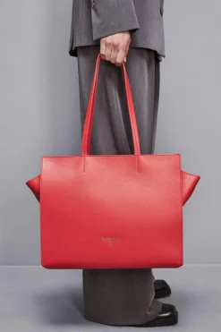 Skórzana torba typu shopper z suwakiem