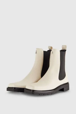 Skórzane buty Beatles z kwadratowymi noskami