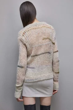 Sweter z siateczki z domieszką wełny