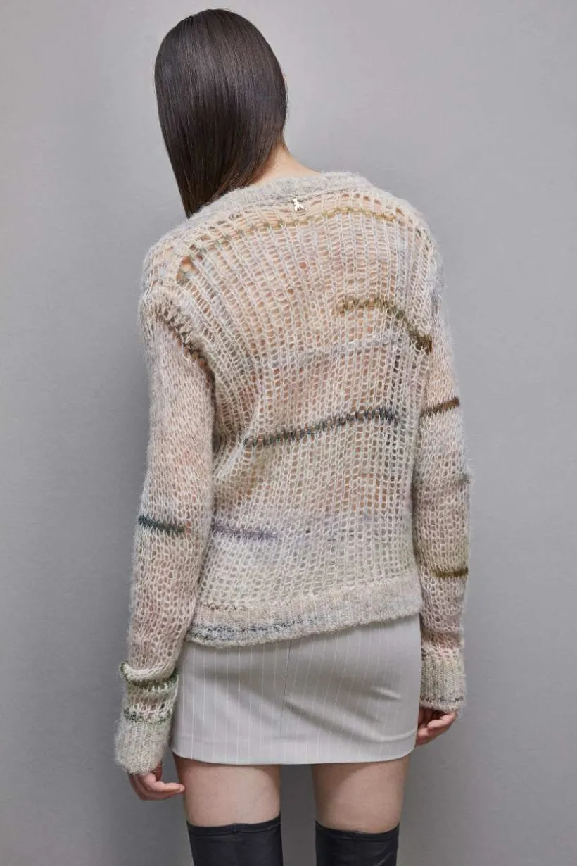 Sweter z siateczki z domieszką wełny