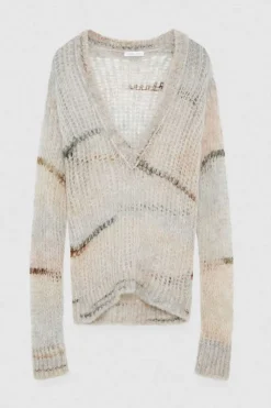 Sweter z siateczki z domieszką wełny