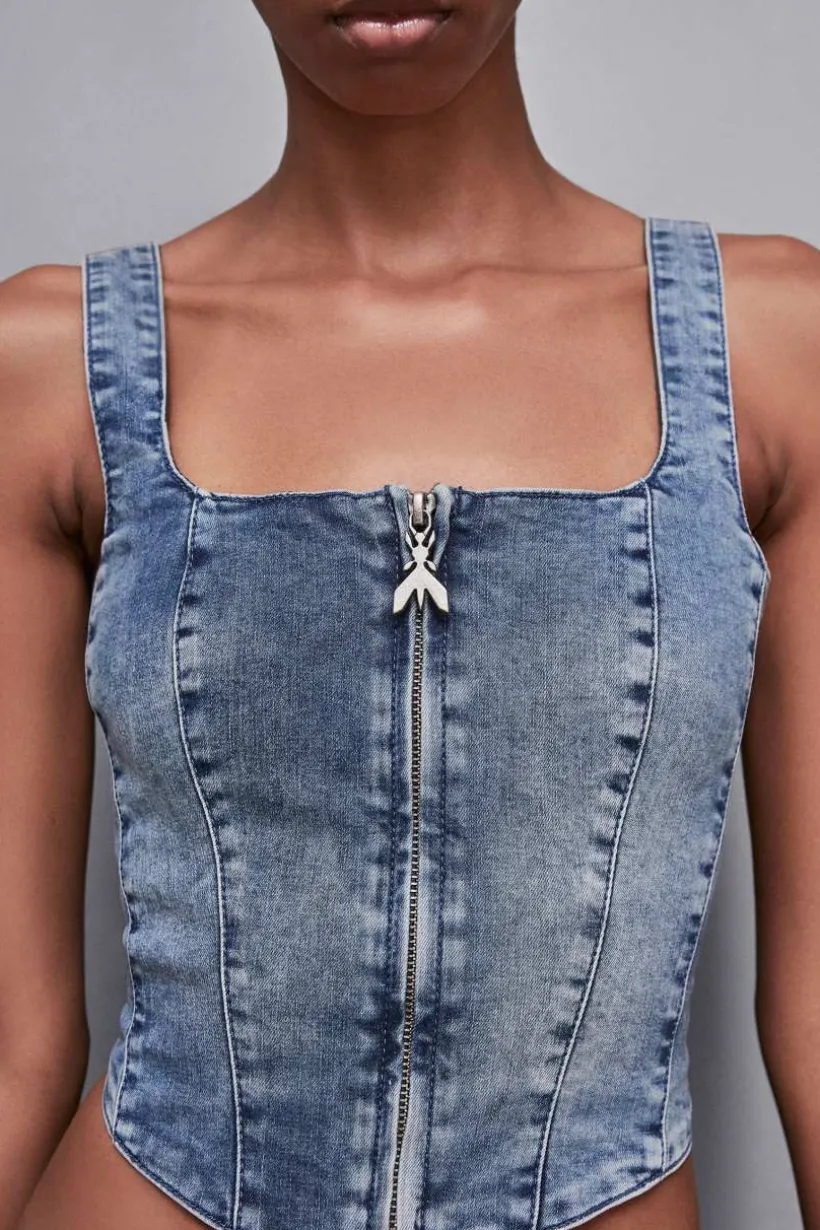 Top z elastycznego denimu