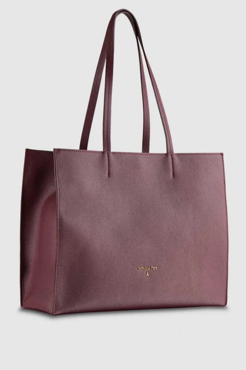 Torba typu shopper z międlonej skóry