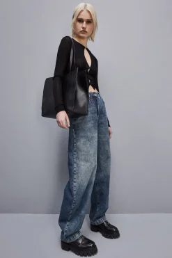 Torba typu shopper z międlonej skóry