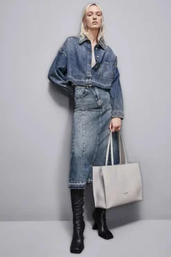 Torba typu shopper z międlonej skóry