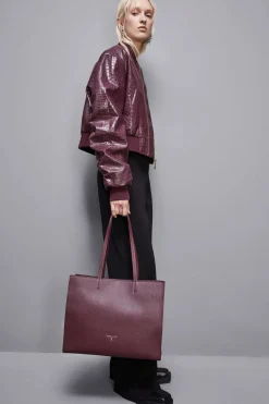 Torba typu shopper z międlonej skóry