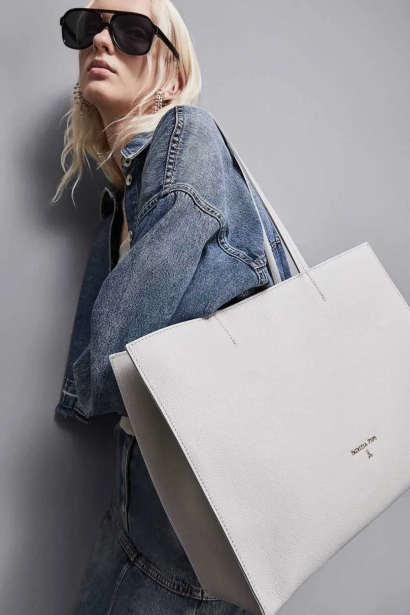 Torba typu shopper z międlonej skóry