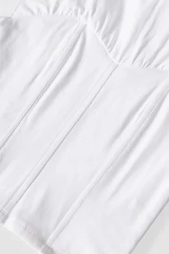 T-shirt imitujący gorset z bawełnianego dżerseju