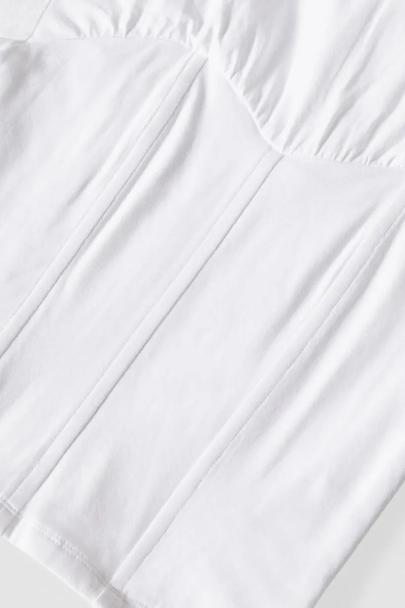 T-shirt imitujący gorset z bawełnianego dżerseju