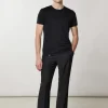 T-shirt slim fit z dżerseju z lyocellu i bawełny
