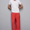 T-shirt slim fit z dżerseju z lyocellu i bawełny