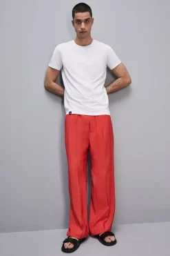 T-shirt slim fit z dżerseju z lyocellu i bawełny